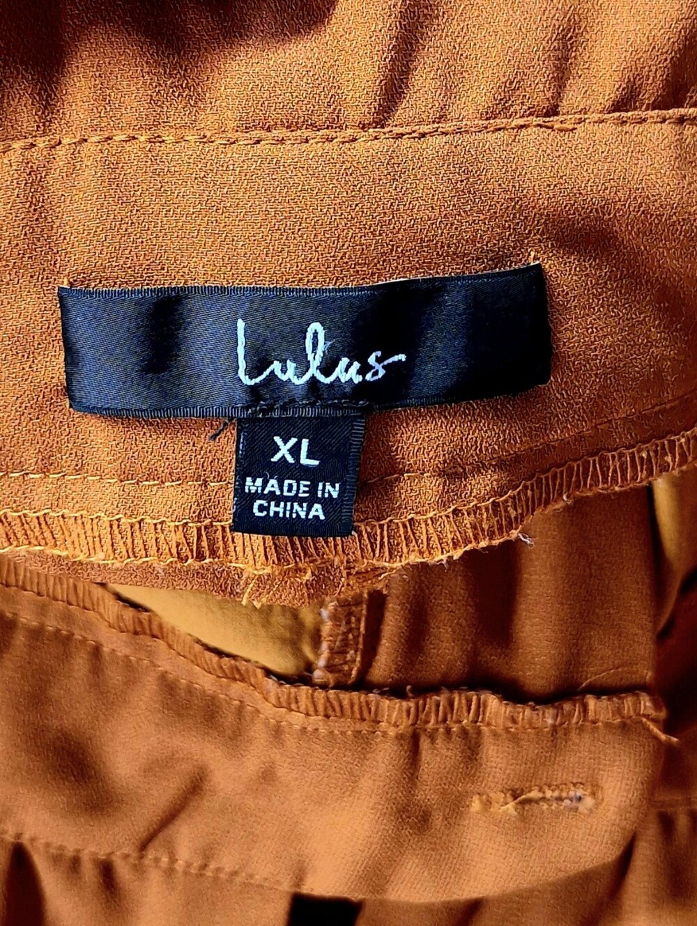 Lulus Burnt Orange Paper Bag Waist Pants, Size XL - Picture 2 of 10